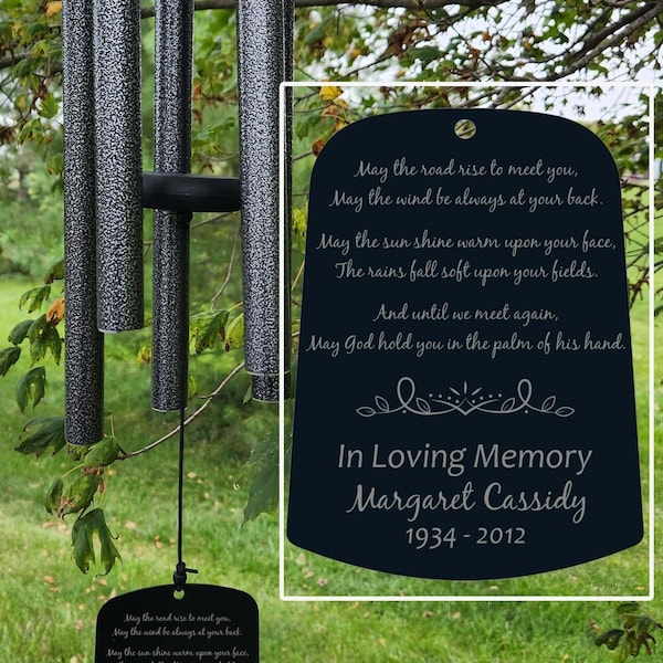 Irish Blessing Memorial Wind Chime | Sympathy | Bereavement Gift | Thoughtful Grief Gift | Loss of Loved One | Irish Prayer | Funeral Chime