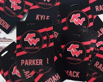 Personalized Team Sports Logo Bag Tags | Equipment Bag Tag | | Team Name Tags | Luggage Tags | Travel Wrestling Basketball Softball Baseball