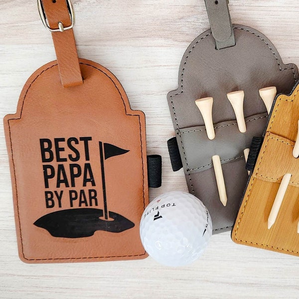 Personalized Golf Bag Tee Holder | Father's Day Gift | Dad Birthday | Best Papa By Par | Papa Golf | Golf Tag | Golfer Christmas Gift Women