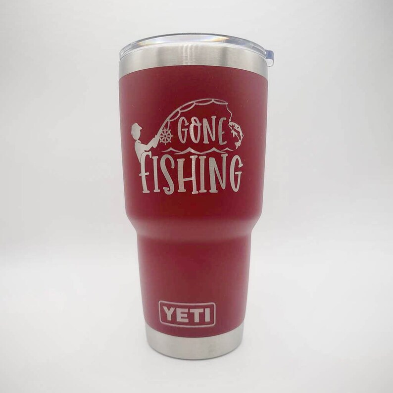 Gone Fishing Engraved YETI Rambler Tumbler Fishing Etsy