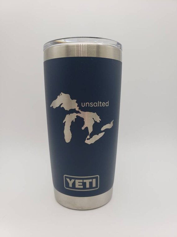 Michigan Great Lakes Unsalted Engraved YETI Rambler Tumbler Michigan Gift  up North Christmas Gift Great Lakes Girl Michigan YETI 