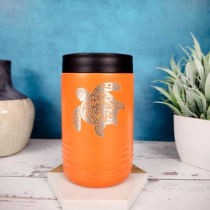 Mandala Sea Turtle Summer Vibes Engraved Polar Camel Can Holder | Beach Life | Summer Can Cooler | Beach Insulated Holder | Beach Lover Gift