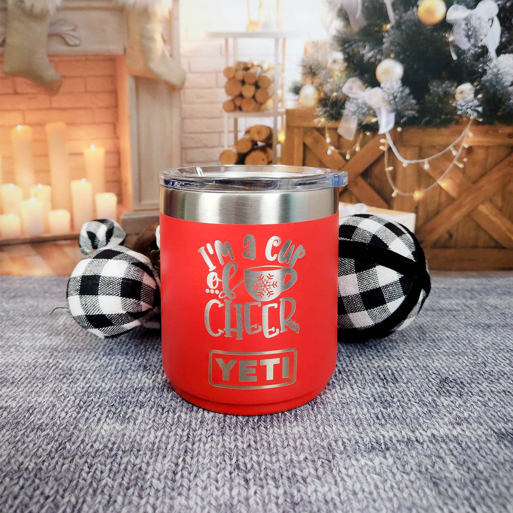 I'm A Cup of Cheer Christmas Engraved YETI Rambler Tumbler Holiday Tumbler  Christmas Coffee Mug Christmas Gift Hot Cocoa Mug 