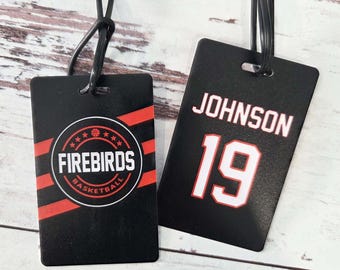 Personalized Team Basketball Sports Bag Tags | Equipment Bag Tag | | Team Name Tags | Luggage Tags | Travel Basketball