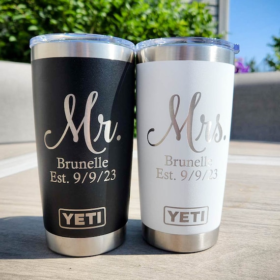 Mr. and Mrs. YETI Engraved Tumbler Engraved Tumbler Wedding Gift Engagement  Gift Bride Tumbler YETI Tumbler Bridal Shower Gift 