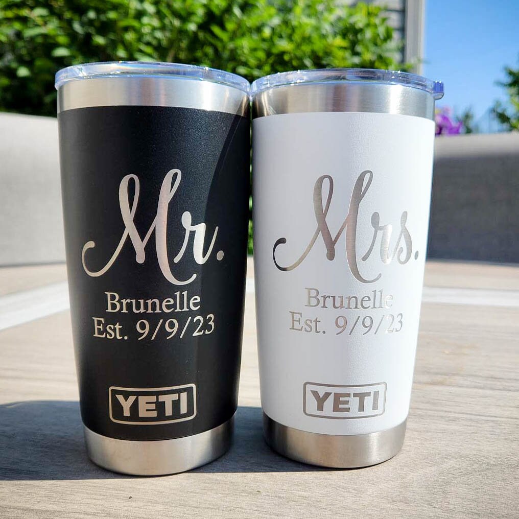 Mr. and Mrs. Wedding Gift Basket Set YETI Tumbler