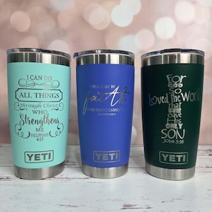 Christian / Scripture Engraved YETI Rambler Tumbler | Christian Gift | Christian YETI | Bible Verse | Religious Cup | Faith | Religious Mug