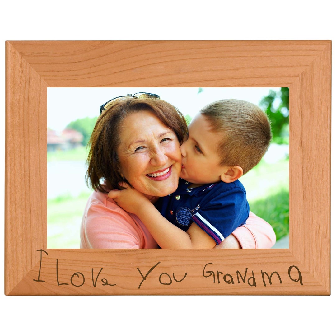 Handwriting Custom Engraved Picture Frame Personalized Photo Frame Keepsake Grandparents Day