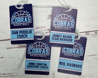 Personalized Basketball Team Sports Bag Tags | Equipment Bag Tag | Basketball Gift | Coach Name Tags | Luggage Tags | Travel Basketball