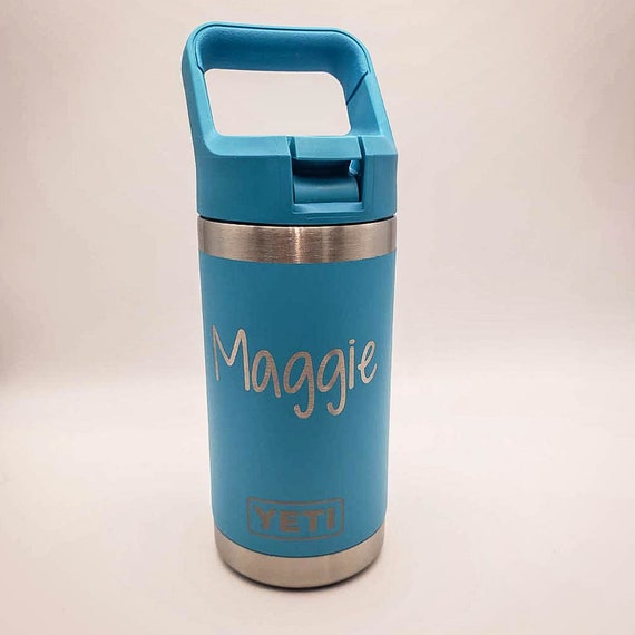 YETI Rambler Jr 12 Oz Bottle Blue Insulated Thermos New Girl Stickers