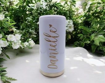 Personalized Can Cooler | Engraved Gift | Stainless Steel Holder | Bridesmaid Gift | Vacation | Custom | Bachelorette | Monogram | Skinny