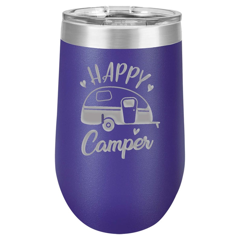 Happy Camper Engraved Polar Camel 15oz Mug Camping Gift Personalized Gift Camp Life Travel Tumbler Tent Camp RV Camper Campers image 6