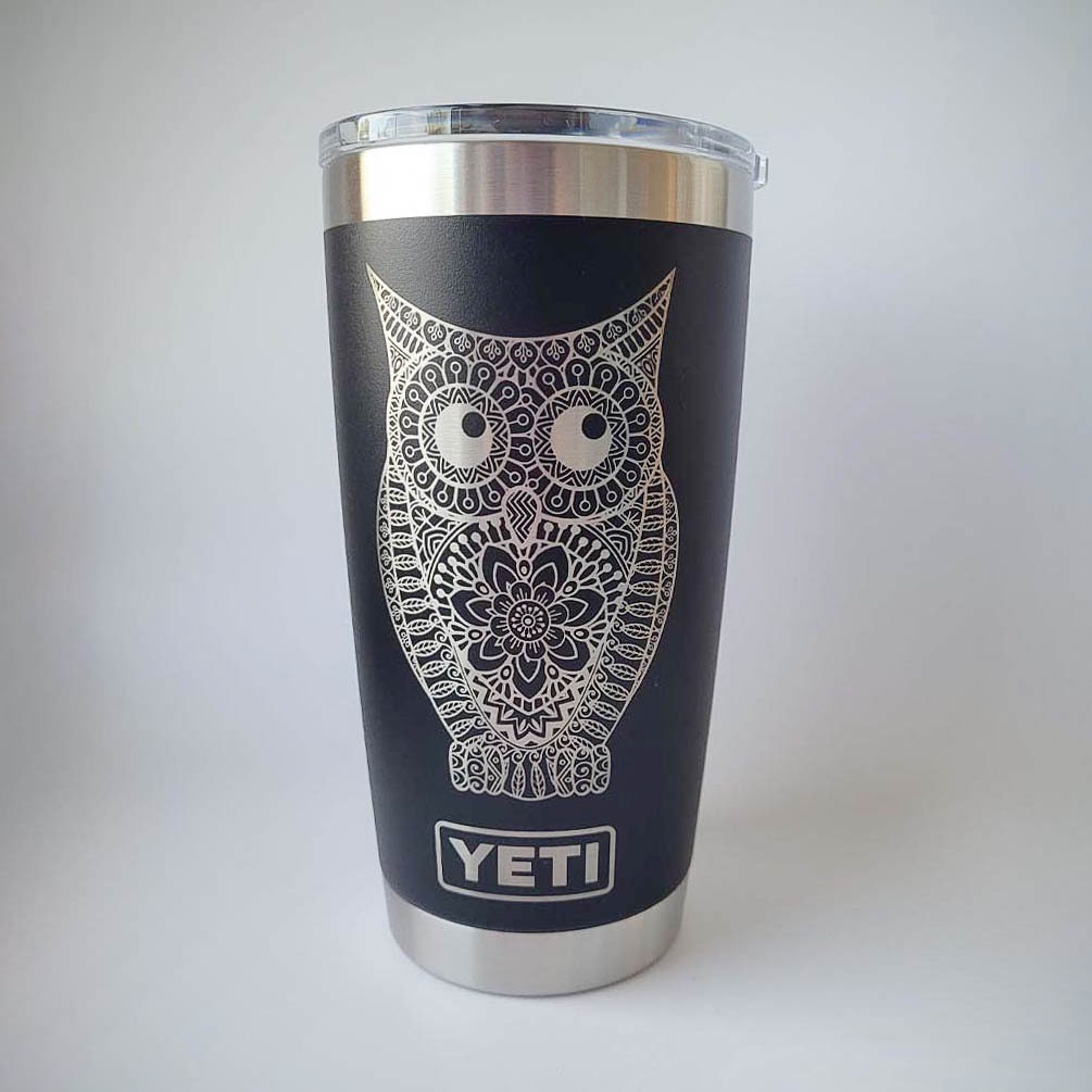 Owl Mandala Engraved YETI Rambler Tumbler Engraved Tumbler