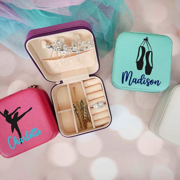 Personalized Dance Jewelry Box | Hair Clips Accessories Organizer | Dancer Travel Jewelry Box | Dance Recital Gift | Dance Competition