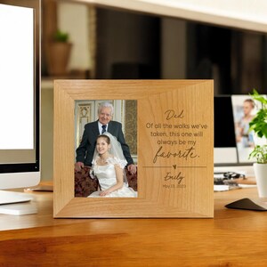 Personalized Father of the Bride Engraved Picture Frame | Custom Alder Wood Frame | Father of the Bride Gift | Bride Dad | Of all the Walks