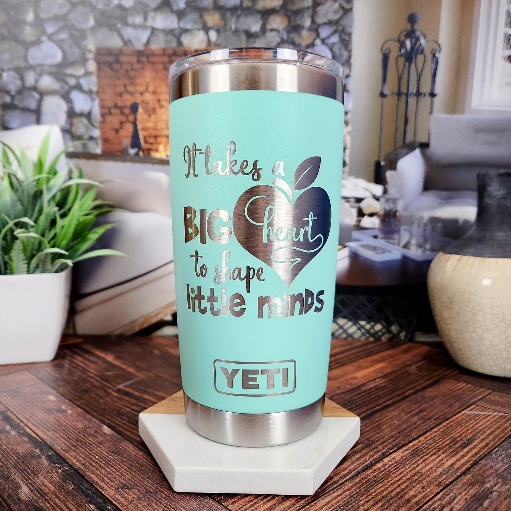 It Takes a Big Heart to Shape Little Minds Teacher Laser Engraved YETI  Rambler Tumbler Custom Teacher Appreciation Best Teacher Ever 