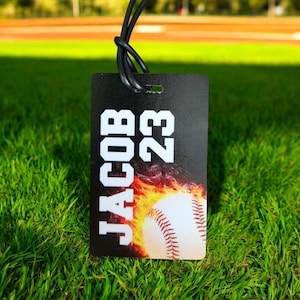 Personalized Baseball Team Sports Bag Tags | Equipment Bag Tag | Baseball Gift | Team Name Tags | Luggage Tags | Travel Baseball | Fire