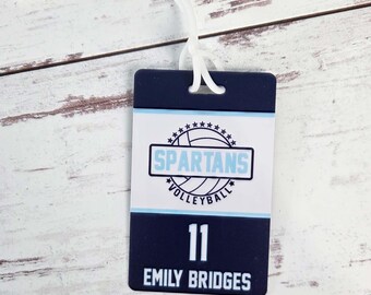 Personalized Volleyball Team Sports Bag Tags | Equipment Bag Tag | Volleyball Gift | Team Name Tags | Luggage Tags | Travel Club Team