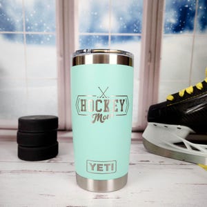 Hockey Mom Engraved YETI Rambler Tumbler | Hockey Family | Hockey Life | Sports Mom | High School Hockey | Proud Mom | Ice Rink Mom image 2