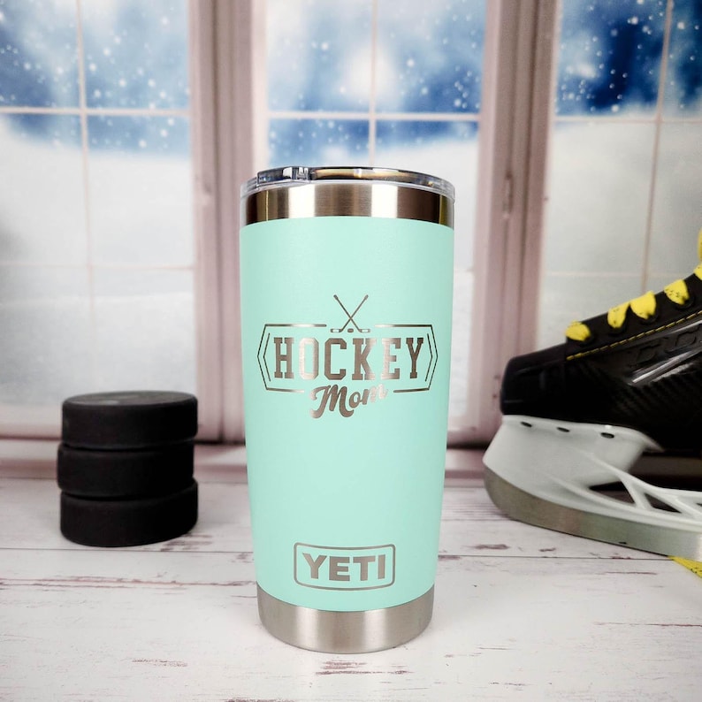 Hockey Mom Engraved YETI Rambler Tumbler | Hockey Family | Hockey Life | Sports Mom | High School Hockey | Proud Mom | Ice Rink Mom image 2