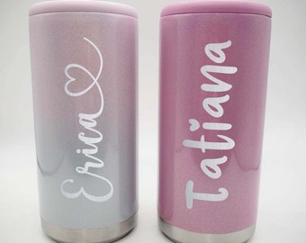 Personalized Can Cooler | Engraved Gift | Stainless Steel Holder | Bridesmaid Gift | Vacation | Custom | Bachelorette | Monogram | Slim