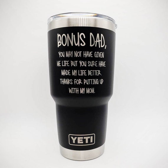 For the Dad that's always on the go and impossible to buy for, check o, Yeti  Mug