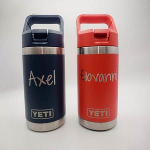 Personalized Engraved YETI Rambler Water Bottle | Kids YETI Cup | Kids Water Bottle | Sports Youth | Children Water Bottle | 12oz Jr 18oz