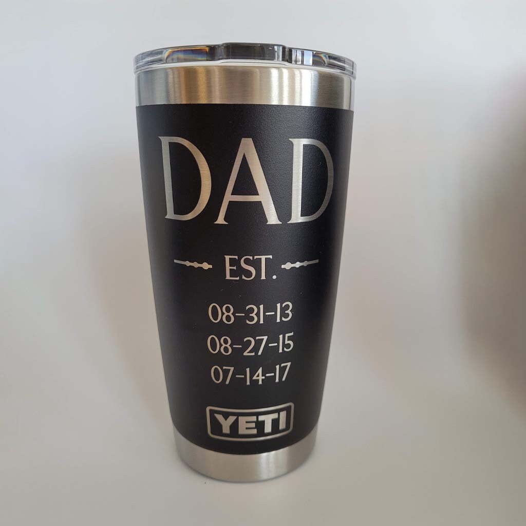 Personalized Father's Day YETI Rambler Tumbler Dad Established Engraved YETI  Personalized Father's Day Gift Husband Gift New Dad 