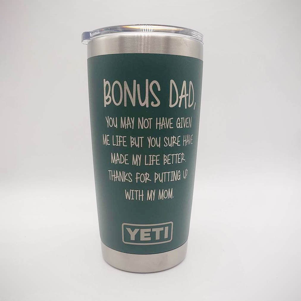 Bonus Dad Stepdad Custom Engraved YETI Tumbler - Great Personalized Gift! –  Sunny Box