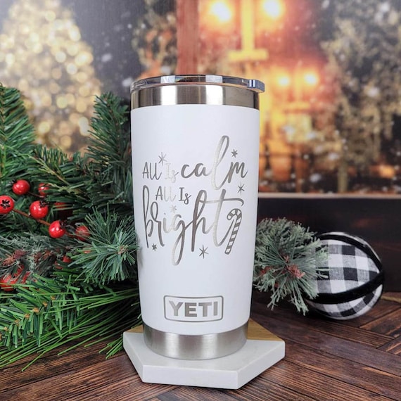 Laser Engraved YETI® or Polar Camel Tumbler - Merry Christmas Wrap-Around  Design