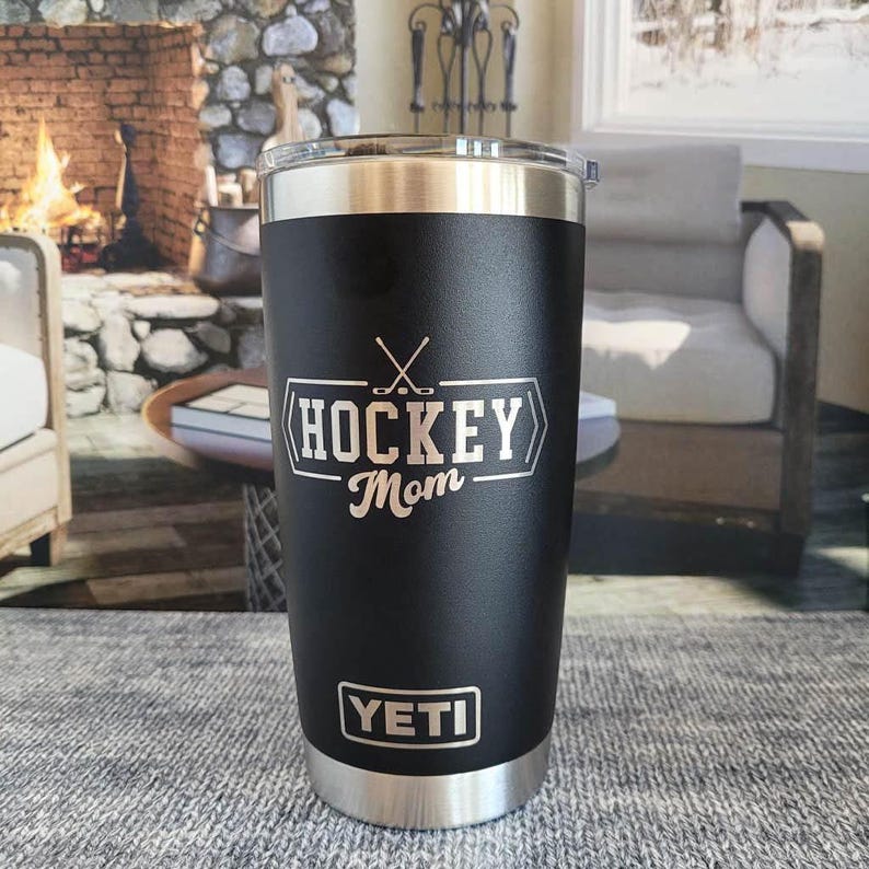 Hockey Mom Engraved YETI Rambler Tumbler | Hockey Family | Hockey Life | Sports Mom | High School Hockey | Proud Mom | Ice Rink Mom image 6