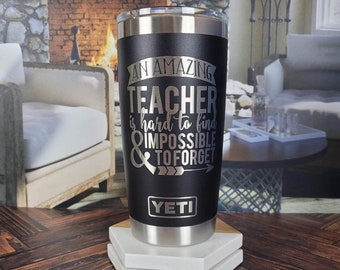 Amazing Teacher Laser Engraved YETI Rambler Tumbler | Custom Gift | Christmas Gift for Teacher | Teacher Appreciation | Best Teacher Ever
