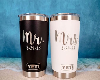 Mr. and Mrs. YETI Engraved Tumbler | Engraved Tumbler | Wedding Gift | Engagement Gift | Bride Tumbler | YETI Tumbler | Bridal Shower Gift