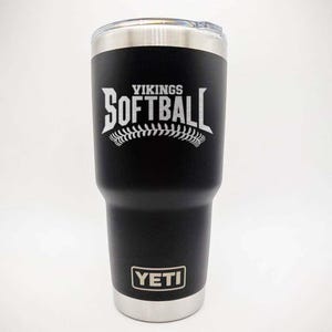 Softball Team Mascot Laser Engraved YETI Rambler Tumbler | Sports Tumblers | Softball | School Fundraising | Booster Club | School Spirit image 3