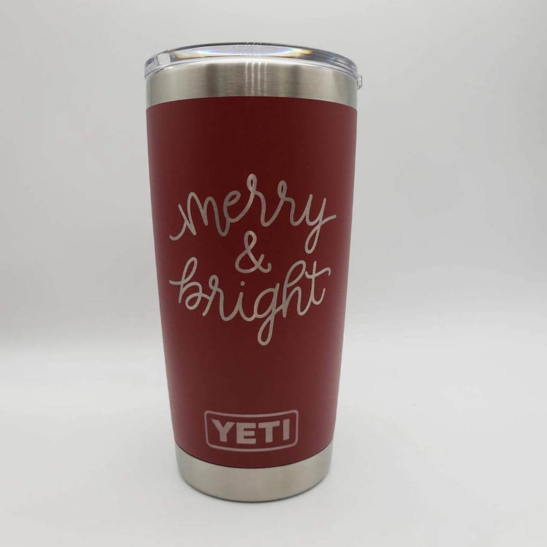 Merry & Bright Engraved Christmas YETI Rambler Tumbler  Etsy