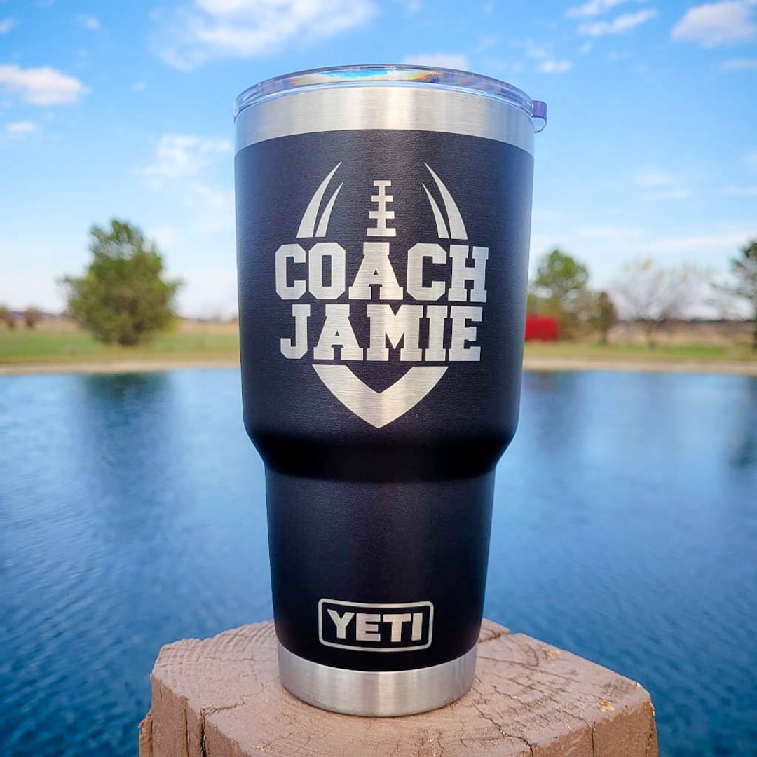 Laser Engraved Authentic YETI Rambler - VOLLEYBALL COACH - ImpressMeGifts