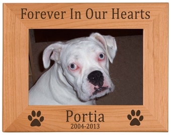 Pet Memorial Engraved Picture Frame | Forever In Our Hearts | Pet Memorial Gift | Custom Frame | Pet Lover Gift | Pet Photo Frame | Pet Loss