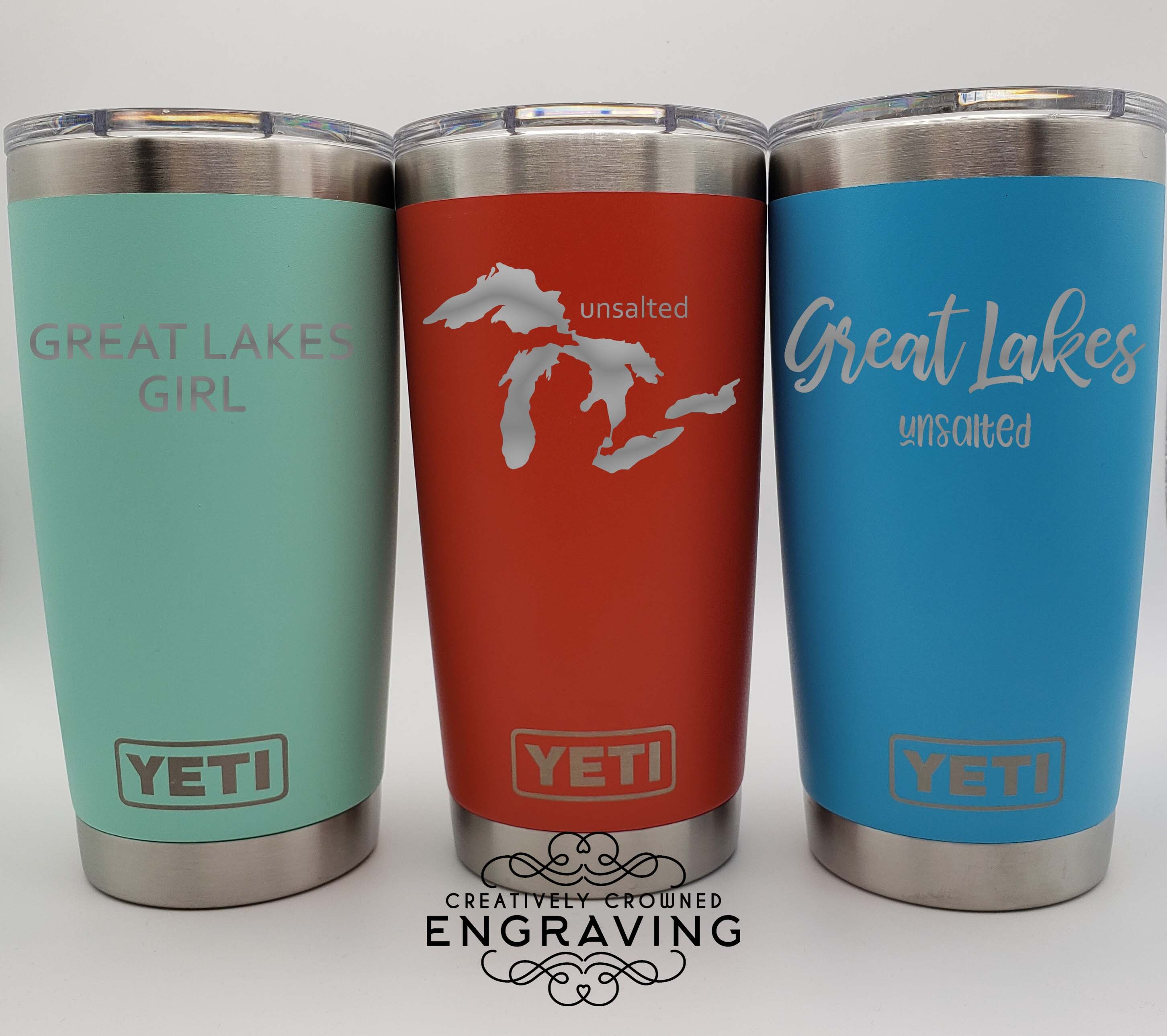 Laser Engraved YETI® or Polar Camel Tumbler Lake With Deer Scene Lake Life  