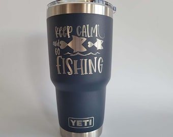 Keep Calm and Go Fishing Engraved YETI Rambler Tumbler | Fishing | Father's Day Gift | Custom Tumbler | Fishing Mug | Dad Birthday Gift
