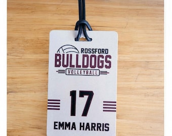 Personalized Volleyball Team Sports Bag Tags | Equipment Bag Tag | Volleyball Gift | Team Name Tags | Luggage Tags | Travel Club Team