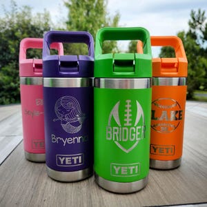 Personalized Engraved YETI Rambler Water Bottle | Kids YETI Water Bottle | Sports Youth | Children Toddler Water Bottle | 18oz 12oz Jr.
