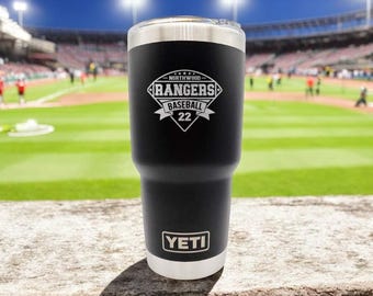 Baseball School Mascot Laser Engraved YETI Rambler Tumbler | Sports Tumblers | Baseball | School Fundraising | Booster Club | School Spirit