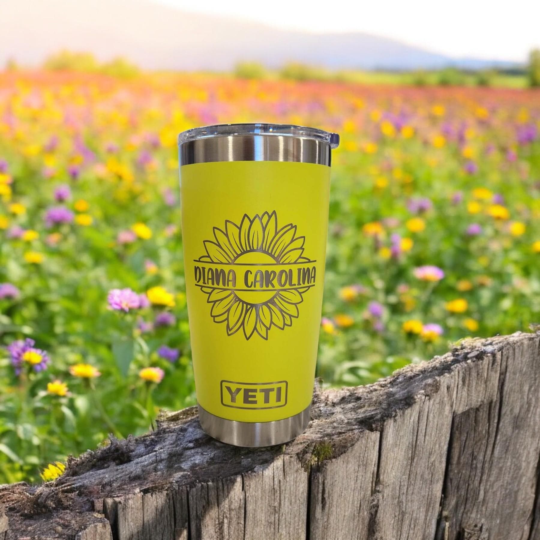 Sunflower Personalized Laser Engraved YETI Rambler Tumbler | Sunflower Lover | Mother's Day Gift | Engraved Travel Mug | Custom Sunflower