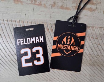 Personalized Team Football Sports Bag Tags | Equipment Bag Tag | | Team Name Tags | Luggage Tags | Club Football Pigskin Friday Night