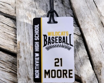 Personalized Baseball Team Sports Bag Tags | Equipment Bag Tag | Baseball Gift | Team Name Tags | Luggage Tags | Travel Baseball | Fire