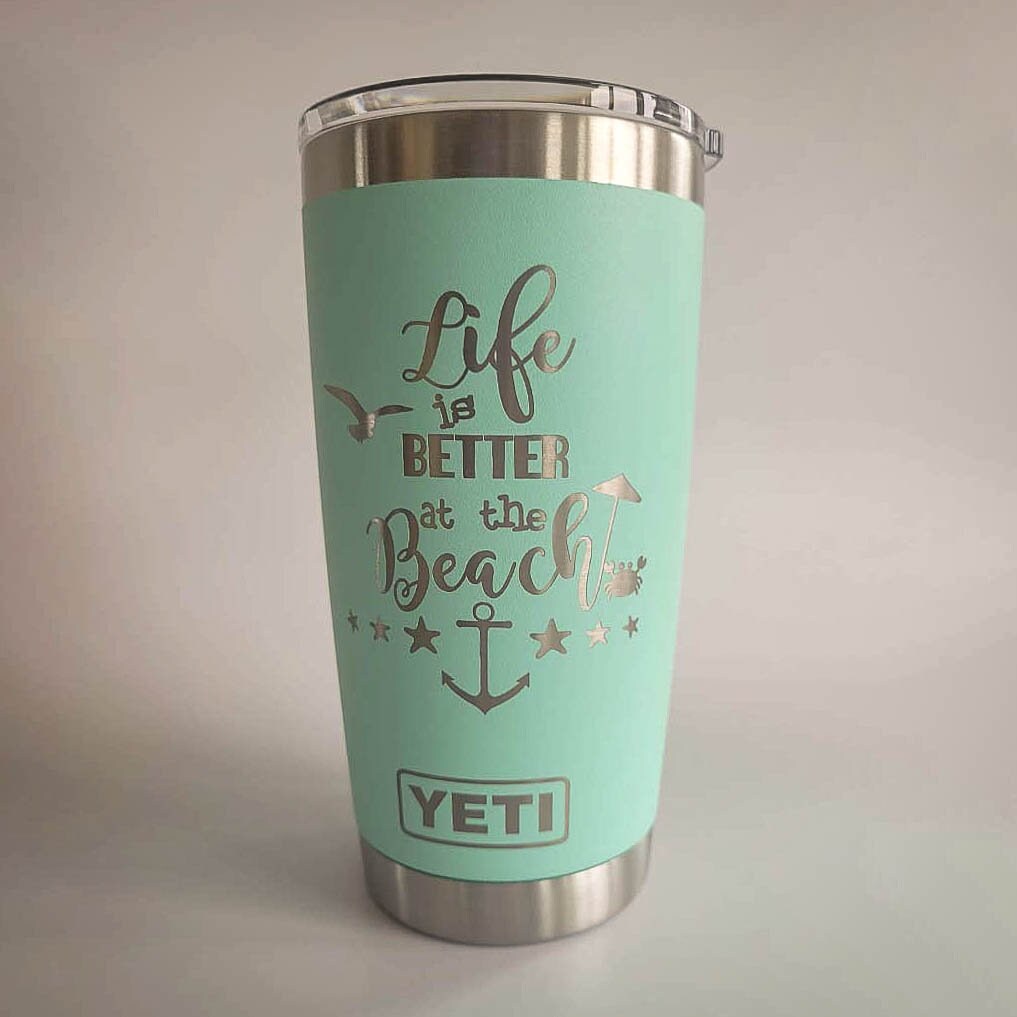 Toes in the Sand Cocktail in My Hand Engraved YETI Rambler Tumbler Engraved  YETI Cup Vacation Cruise Tumbler Beach Vacay Mug 