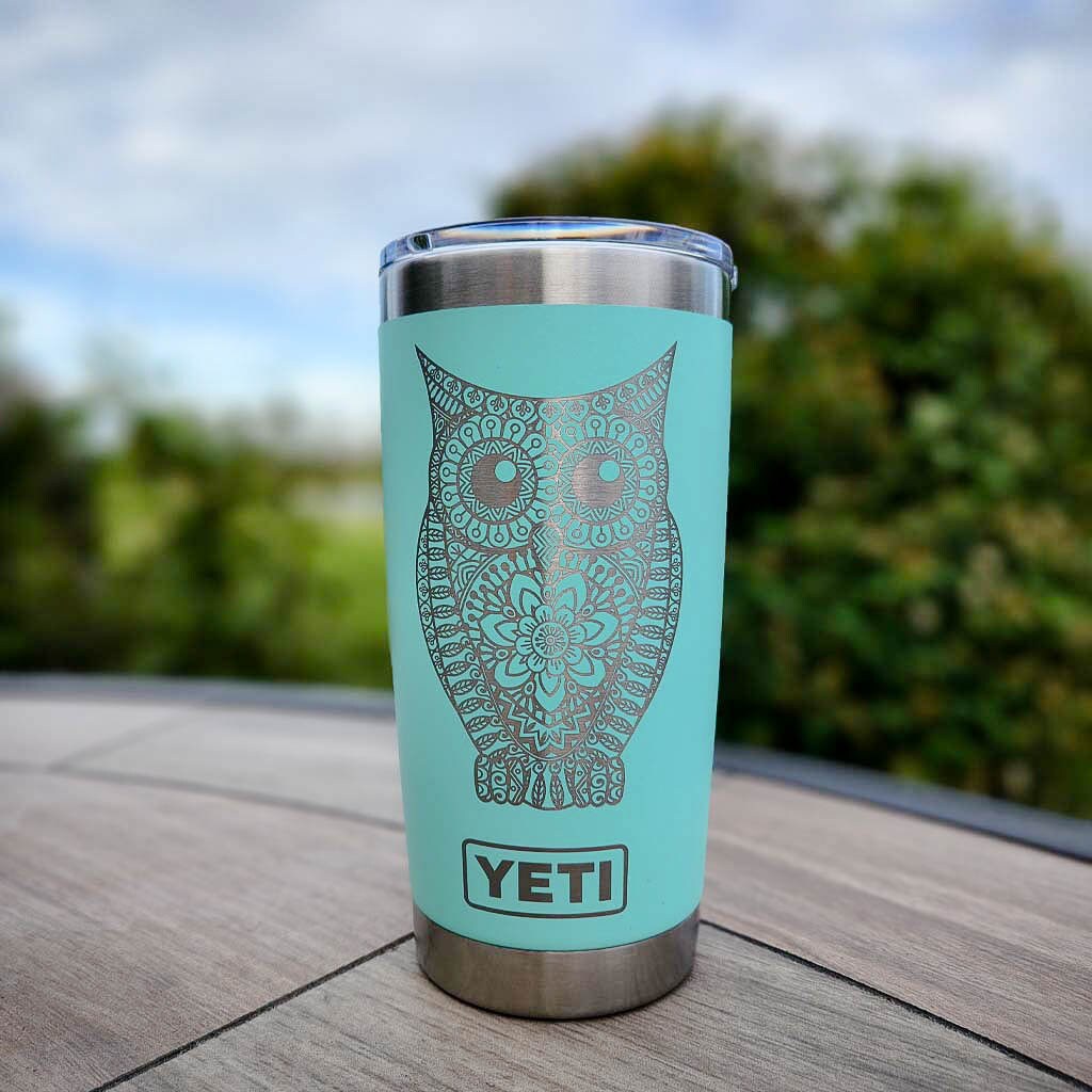 Owl Mandala Engraved YETI Rambler Tumbler Engraved Tumbler Engraved YETI  Cup Owl Gift Mug Owl Decor Owl Lover Cute Owl 