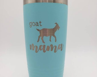Goat Gift Farm Life Goat Cup Mom Gift- FREE SHIPPING Goat Mom Stemless Wine Tumbler Stainless Steel with Lid Nubian Dairy Goat 