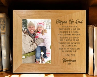 Cadre photo pour beau-père | Cadeau personnalisé pour la fête des pères | Papa intensifié | Papa en prime | Cadeau de beau-père | Cadeau pour beau-père