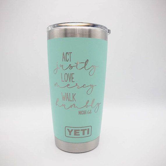 Laser Engraved Authentic YETI Rambler - ROOTED IN CHRIST - ImpressMeGifts